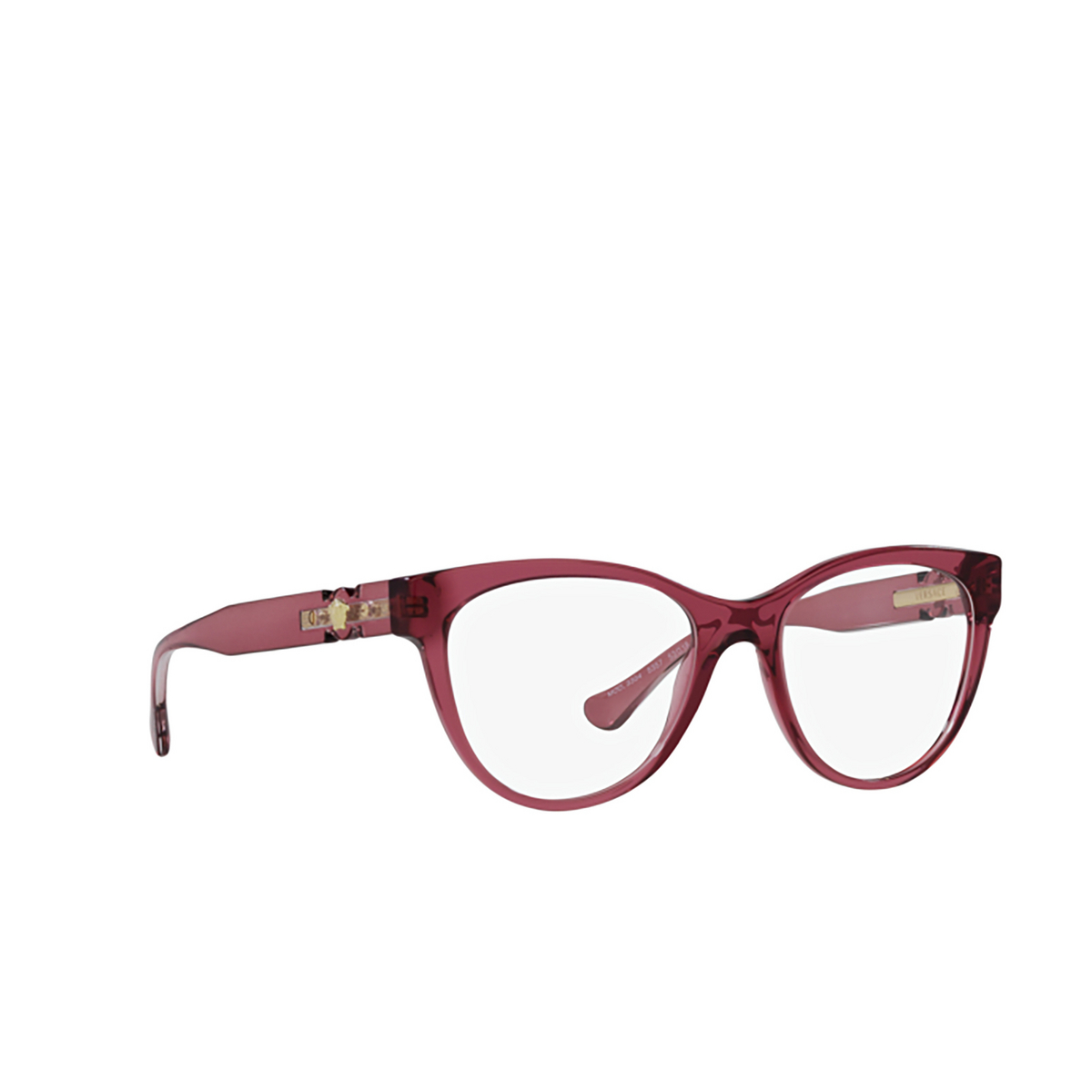 Versace VE3304 Eyeglasses 5357 Transparent Red - three-quarters view