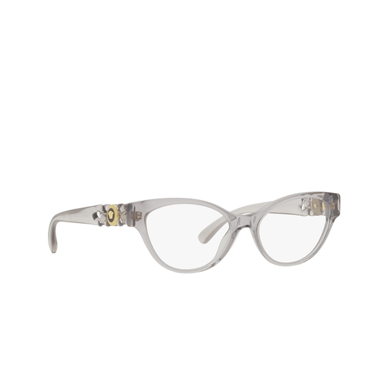 Versace VE3305 Eyeglasses 593 Transparent Grey - three-quarters view