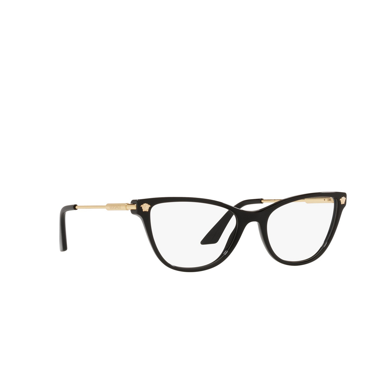 Versace VE3309 Eyeglasses GB1 Black - three-quarters view
