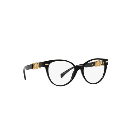 Versace VE3334 Eyeglasses gb1 black - three-quarters view