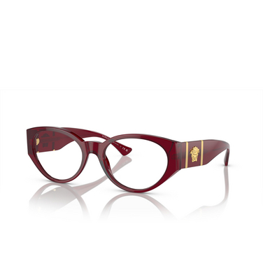Versace VE3345 Eyeglasses 5430 bordeaux transparent - three-quarters view