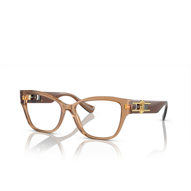 Versace VE3347 Eyeglasses 5436 brown transparent - three-quarters view