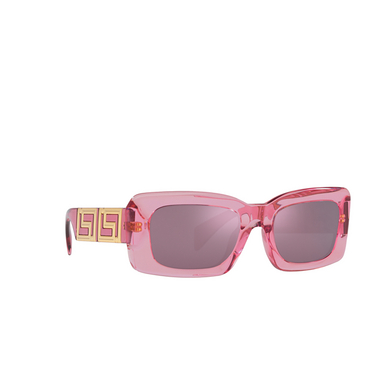Gafas de sol Versace VE4444U 5355AK transparent pink - Vista tres cuartos