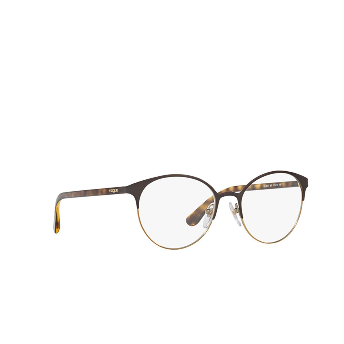 Vogue VO4011 Eyeglasses 997 Top brown/pale gold - three-quarters view