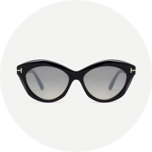 Cat-eye sunglasses for an oval-shaped face