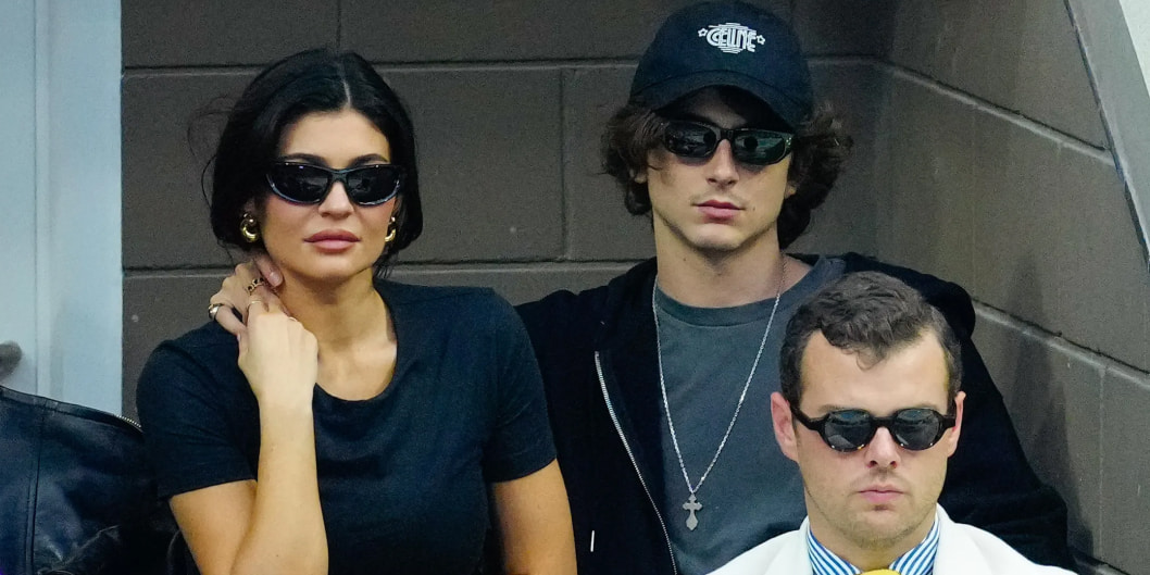 Matching sunglasses on Kylie Jenner and Timothée Chalamet