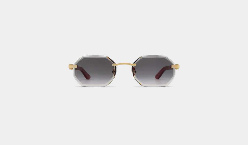 Cartier rimless sunglasses with genuine wood