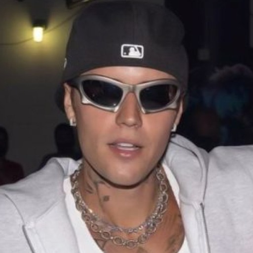 Justin Bieber in geometric sunglasses