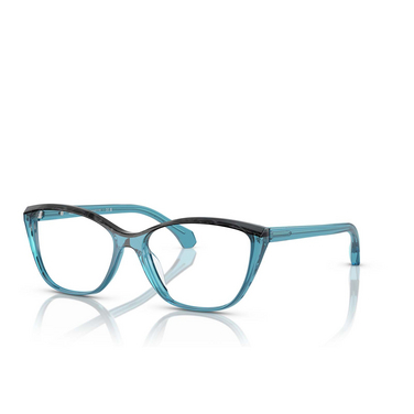 Alain Mikli A03502 Eyeglasses 001 transparent teal / noir nacre - three-quarters view