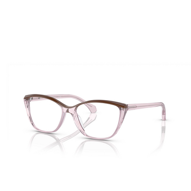 Gafas graduadas Alain Mikli A03502 004 transparent pink / brown - Vista tres cuartos