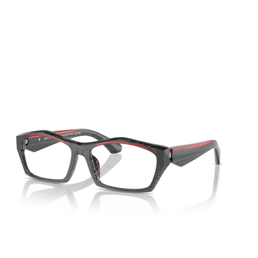 Alain Mikli A03525 Eyeglasses 001 pointillee black / transparent red - three-quarters view