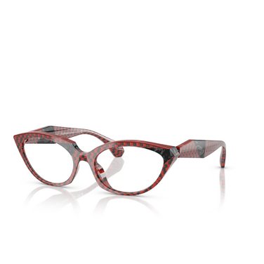 Alain Mikli A03529 Eyeglasses 002 damier black rouge / noir / rouge - three-quarters view