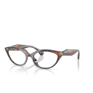 Alain Mikli A03529 Eyeglasses 004 damier havana / havana / blue - three-quarters view