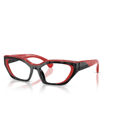 Gafas graduadas Alain Mikli A03531 001 noir nacree / rouge nacree - Vista tres cuartos