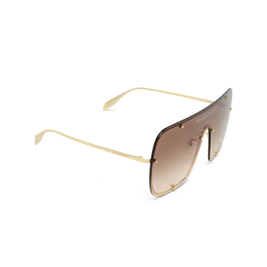 Alexander McQueen AM0362S Sunglasses 002 gold - three-quarters view