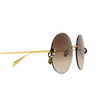 Lunettes de soleil Alexander McQueen AM0418S 002 gold - Vignette du produit 3/4