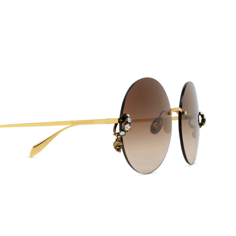 Lunettes de soleil Alexander McQueen AM0418S 002 gold - 3/4