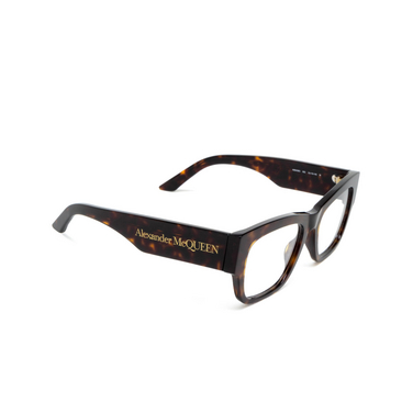 Alexander McQueen AM0436O Korrektionsbrillen 002 havana - Dreiviertelansicht
