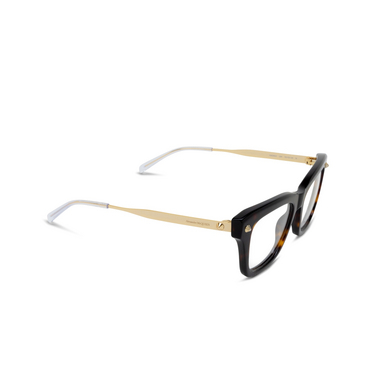 Alexander McQueen AM0484O Eyeglasses 006 havana - three-quarters view