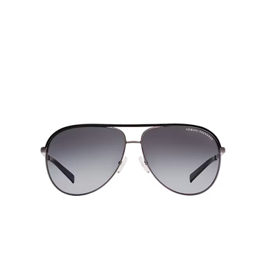Armani Exchange AX2002 Sunglasses 6006T3 shiny gunmetal & black - front view