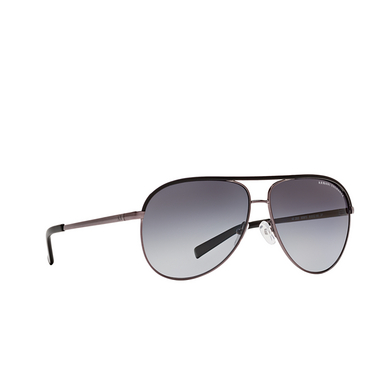 Armani Exchange AX2002 Sunglasses 6006T3 shiny gunmetal & black - three-quarters view