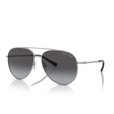 Armani Exchange AX2043S Sunglasses 60038G shiny gunmetal - three-quarters view