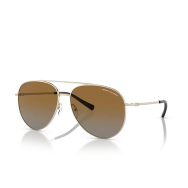 Armani Exchange AX2043S Sunglasses 6110T5 shiny pale gold - three-quarters view