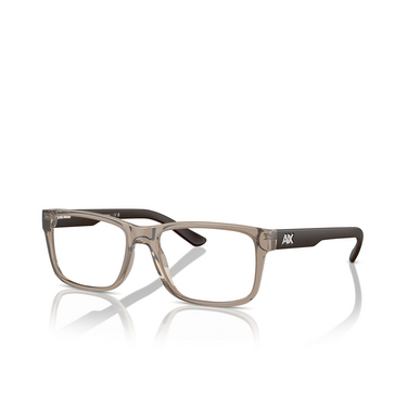 Lunettes de vue Armani Exchange AX3016 8011 shiny transparent brown - Vue trois quarts