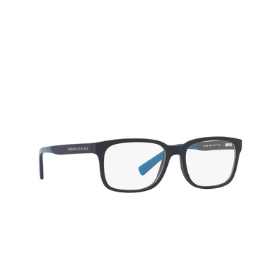 Armani Exchange AX3029 Eyeglasses 8183 matte blue - three-quarters view