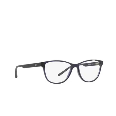 Lunettes de vue Armani Exchange AX3047 8237 shiny blue - Vue trois quarts