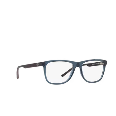 Gafas graduadas Armani Exchange AX3048 8238 shiny blue - Vista tres cuartos