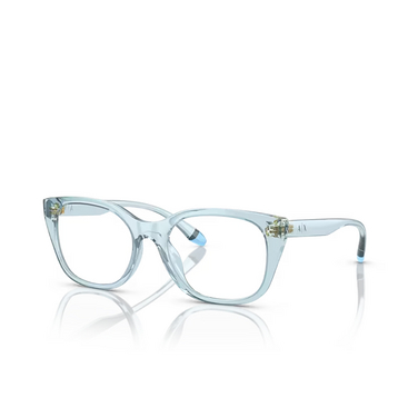 Armani Exchange AX3099U Eyeglasses 8340 shiny transparent azure - three-quarters view