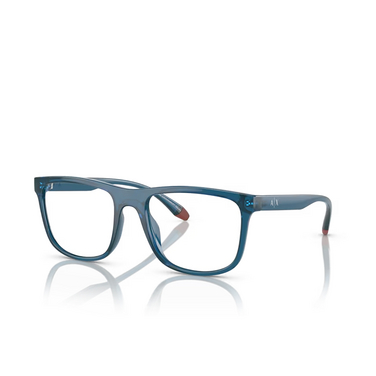 Armani Exchange AX3101U Eyeglasses 8187 shiny transparent blue - three-quarters view