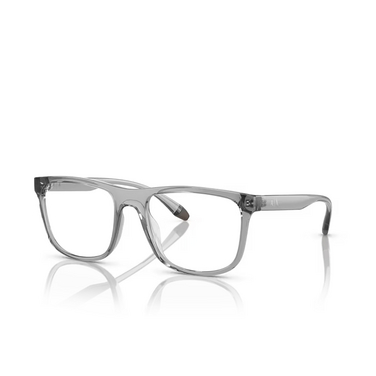 Gafas graduadas Armani Exchange AX3101U 8334 shiny transparent grey - Vista tres cuartos