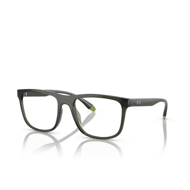 Lunettes de vue Armani Exchange AX3101U 8341 shiny transparent green - Vue trois quarts