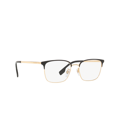 Burberry BE1338D Eyeglasses 1017 matte black / gold - three-quarters view