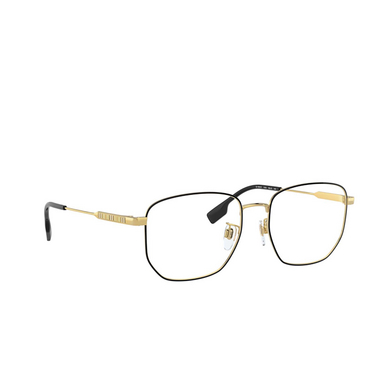 Burberry BE1352D Eyeglasses 1318 gold / black - three-quarters view