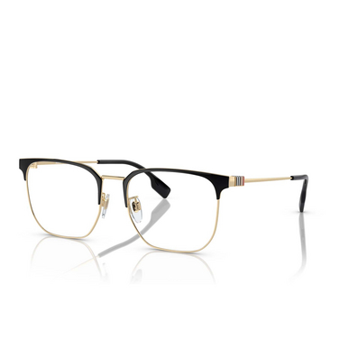 Burberry BE1383D Eyeglasses 1109 light gold / black - three-quarters view