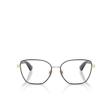 Burberry BE1390 Eyeglasses 1326 light gold with black rim - front view