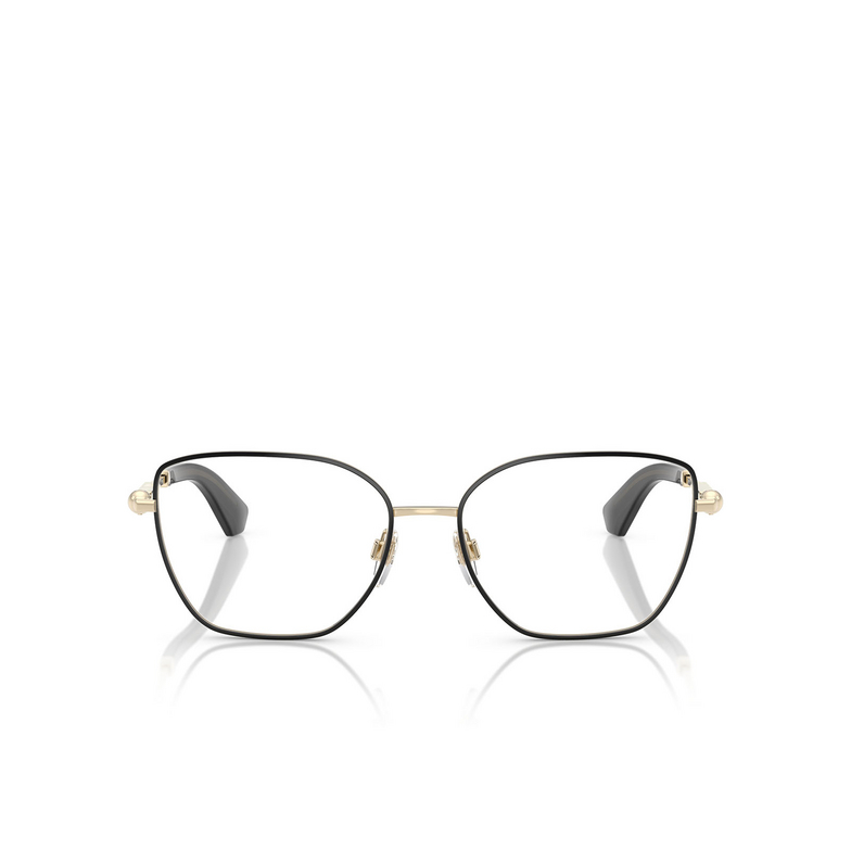 Burberry BE1390 Eyeglasses 1326 light gold with black rim - 1/4