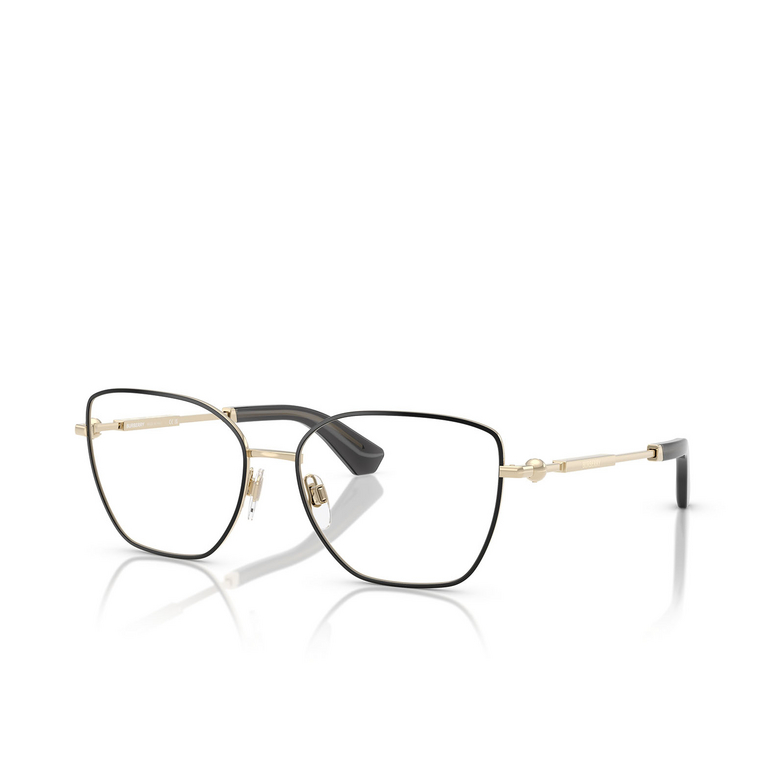 Burberry BE1390 Eyeglasses 1326 light gold with black rim - 2/4