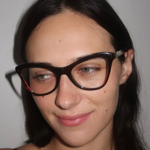 Devon Lee Carlson wears Burberry eyeglasses