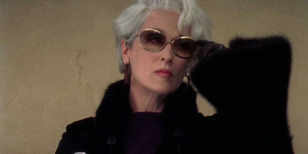 Cat-eye sunglasses in The Devil Wears Prada