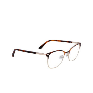 Calvin Klein CK21124 Eyeglasses 220 brown havana - three-quarters view