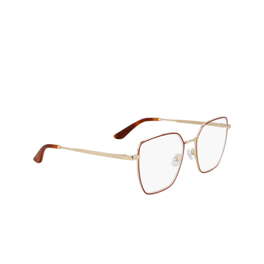 Calvin Klein CK24105 Eyeglasses 718 gold / burgundy - three-quarters view