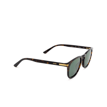 Lunettes de soleil Cartier CT0011S 002 havana - Vue trois quarts