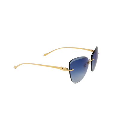 Cartier CT0032RS Sunglasses 002 gold - three-quarters view