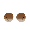 Lunettes de soleil Cartier CT0036RS 001 gold - Vignette du produit 1/4