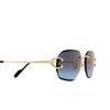 Gafas de sol Cartier CT0468S 002 gold - Miniatura del producto 3/4