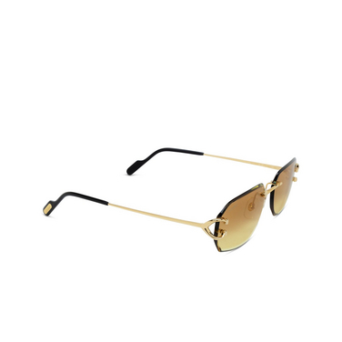 Occhiali da sole Cartier CT0468S 004 gold - tre quarti